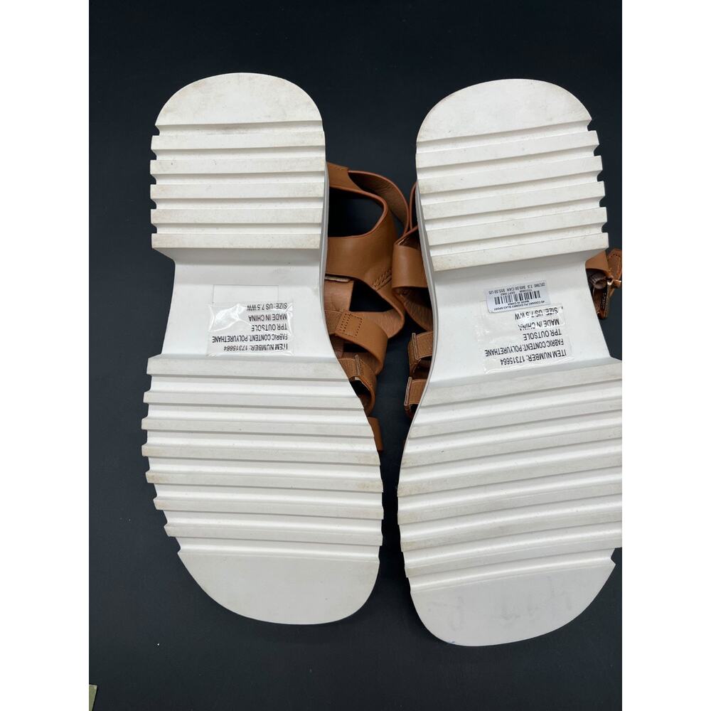 Torrid Gladiator TAN Chunky Faux Leather Platform Sandals Womens Sz 7.5WW - Picture 3 of 6